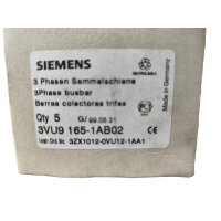 Siemens 3VU9 165-1AB02 3-Phasen Sammelschiene 3Phase Busbar 5er Pack Qty 5 Neu