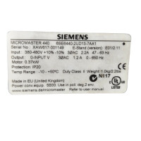 SIEMENS 6SE6440-2UD13-7AA1 + Frequenzumrichter MICROMASTER 440