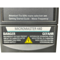 SIEMENS 6SE6440-2UD13-7AA1 + Frequenzumrichter MICROMASTER 440