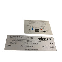 ebm D4E225-CC01-39 Radiallüfter Lüfter