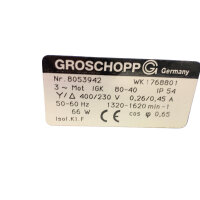 GROSCHOPP IGK 80-40 Getriebemotor 66W