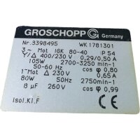 Groschopp Z 3 Getriebemotor 80 w 50 min