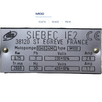 Siebec M100 Kreiselpumpe 104834MC 750 W 10 m³ h 2880...