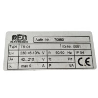 Fimotec TR 01 Steuergerät Typ TR01 ID-Nr. 0051