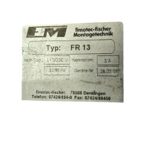 fimotec-fischer FR 13 Industrielles Steuerungsgerät...