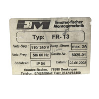 fimotec-fischer FR 13 Industrielles Steuerungsgerät 620503