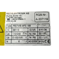 REO REOVIB MFS 168 Frequenzsteuergerät 616136