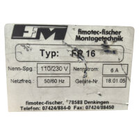 Schalter defekt!!! fimotec-fischer FR-16 Schwingförder-Steuerung