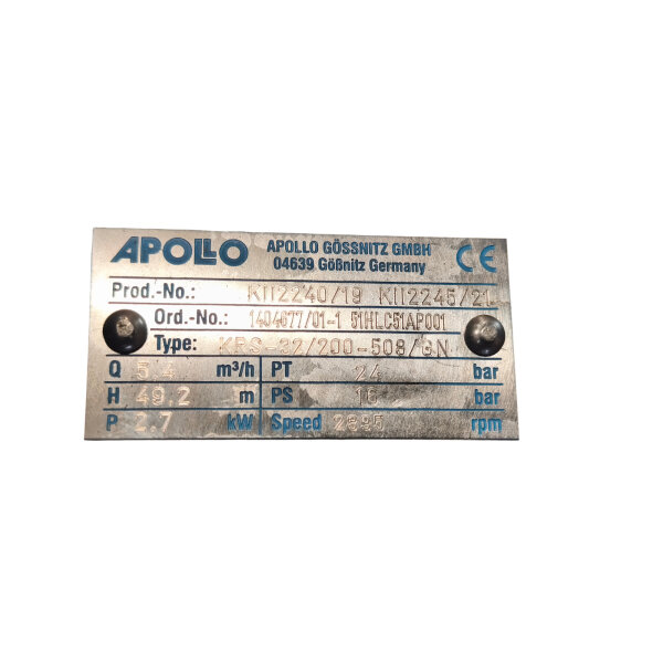 APOLO Gößnitz KRS-32-200-508-GN Kreiselpumpe Pumpe 1404677-01-1