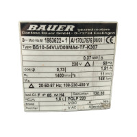 Bauer Schnecken-Getriebemotor Getriebemotor BS10-54VU-D08MA4-TF-K307 1953622-1 A