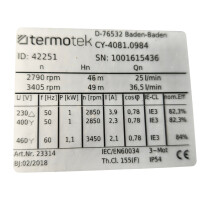 Termotek CY-4081.0984 Kreiselpumpe Pumpe 3-Mot IE3 1kW