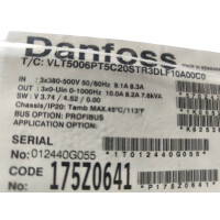 Danfoss VLT 5000 Frequenzumrichter VLT5006PT5C20STR3DLF10A00CO 175Z0641