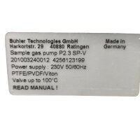 Bühler Technologies P2.3 SP-V Messgaspumpe...