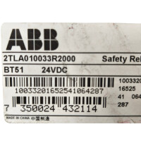 ABB BT51 Sicherheitsrelais 2TLA010033R2000 Safety Relay 24VDC