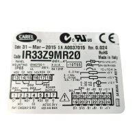 Carel ir33 ir33Z9MR20 Temperaturregler-Controller Rev 0.024