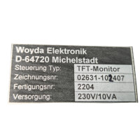 Woyda Elektronik TFT-Monitor Zeichnungsnr 02631-102407