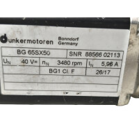 Dunkermotoren BG 65x50 Getriebemotor PLG 63SP 40V 186W