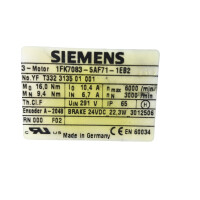 Siemens 1FK7083-5AF71-1EB2 Servomotor Synchronmotor IP65...