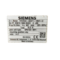 Siemens 1FK7042-2AK71-1RH1-Z Servogetriebemotor YFE0613169005001