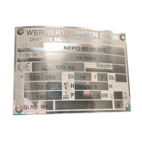 Wernert-Pumpen NEPO 80-50-315 Chemiepumpe Pumpe 11kW 14.0061
