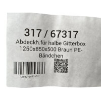 Abdeckhaube Gitterbox 1250x850x500 mm Braun...