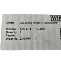 WIKA 232.50.063 Manometer Druckmessgerät 0-10 bar...