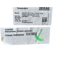 WIKA 233.50.100 Manometer Druckmessgerät 0-10 bar 100mm 14278431