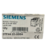Siemens 3TF4422-0BB4 Leistungsschütz 15kW 400V AC-3 Spule 24V DC