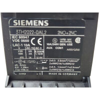 Siemens 3TH2022-0AL2 Hilfsschütz Steuerrelais 230V AC 2NO+2NC 4A