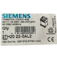 Siemens 3TH2022-0AL2 Hilfsschütz Steuerrelais 230V AC 2NO+2NC 4A