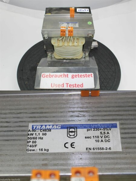 Tramag C4638 1,1 kW transformator pri 230 volt traffo
