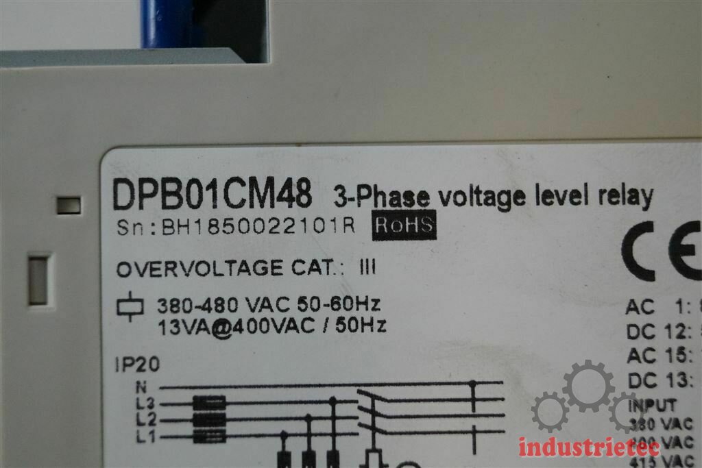 Carlo Gavazzi DPB01CM48 3Phasen Voltage level relay Spannungsrelais